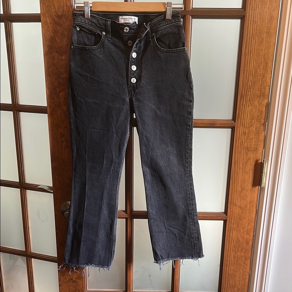 Abercrombie & Fitch Black Flare Wide Leg Jeans